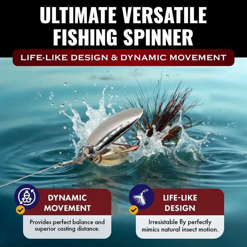 RoxStar Lures RoxStar Fly Strikers Proven Nationwide to Out-Fish Any Spinner | Hand-Tied in The USA | Most Versatile Fishing Spinner Ever! Trout Lure Also for Bass & Steelhead | Stop Fishing - Start Catching - Image 4